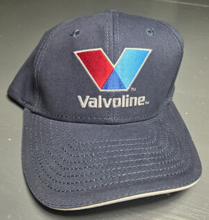 Valvoline Logo Embroidered Adjustable Baseball Cap Hat Blue Red White